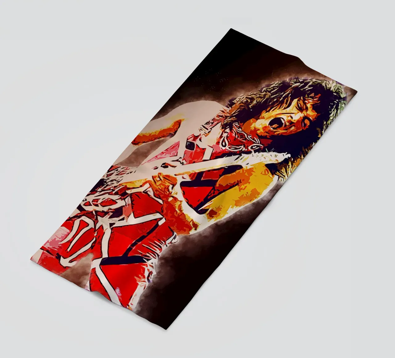 Eddie Van Halen Epic Smoke beach towel by neonartroom