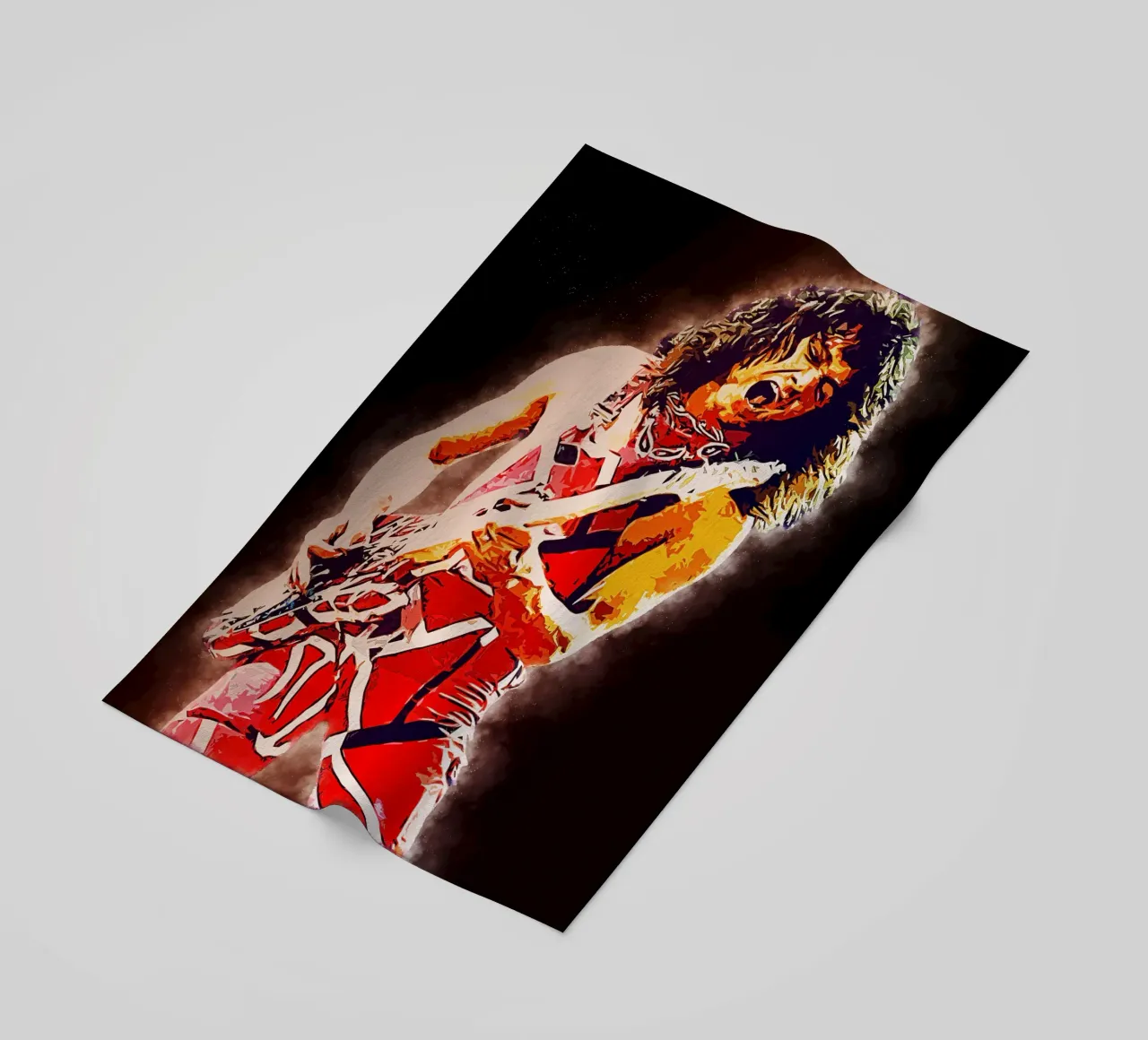 Eddie Van Halen Epic Smoke beach towel by neonartroom