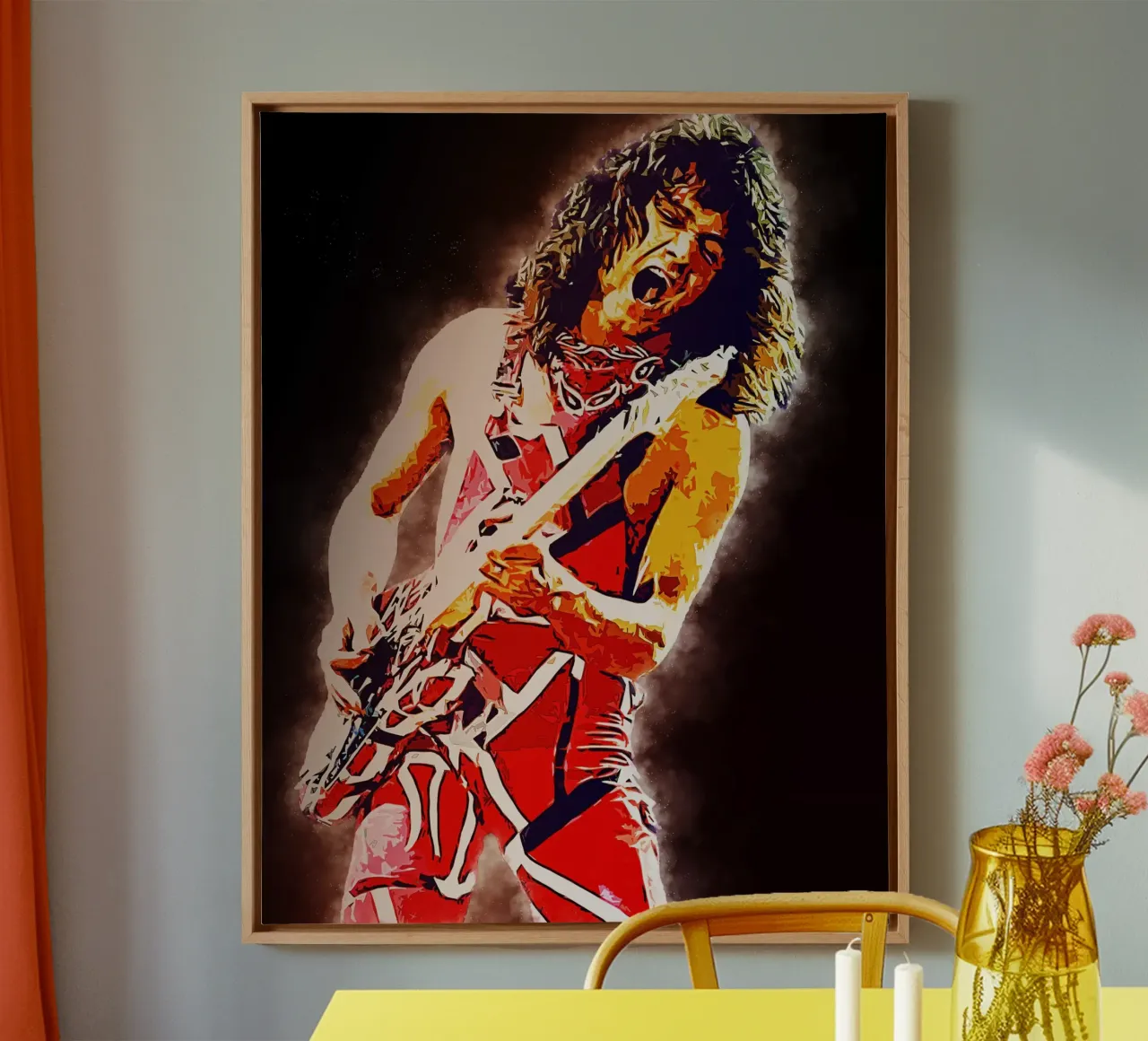 Eddie Van Halen Epic Smoke canvas by neonartroom