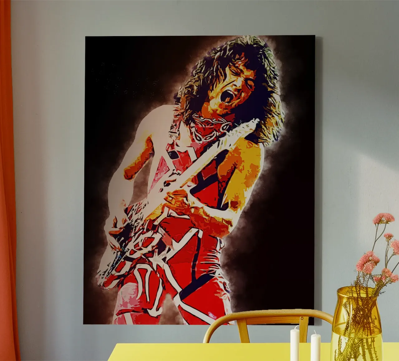 Eddie Van Halen Epic Smoke canvas by neonartroom