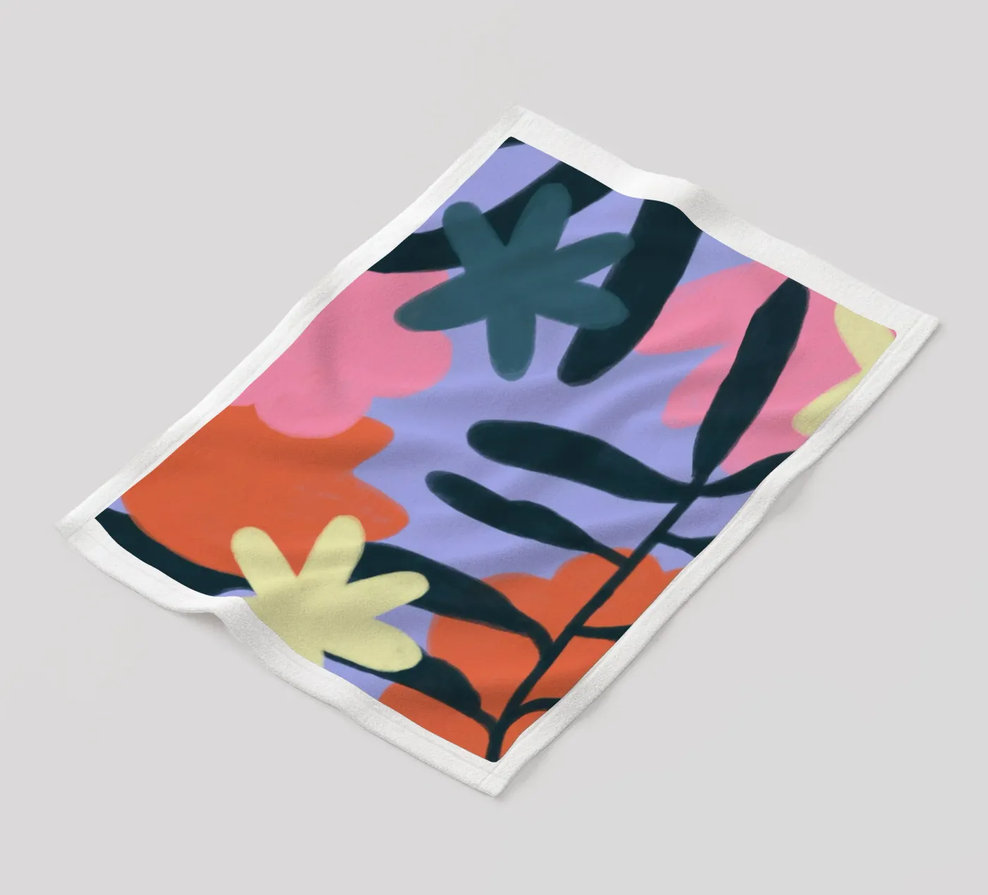 Flowers fleece blanket by bonbureau