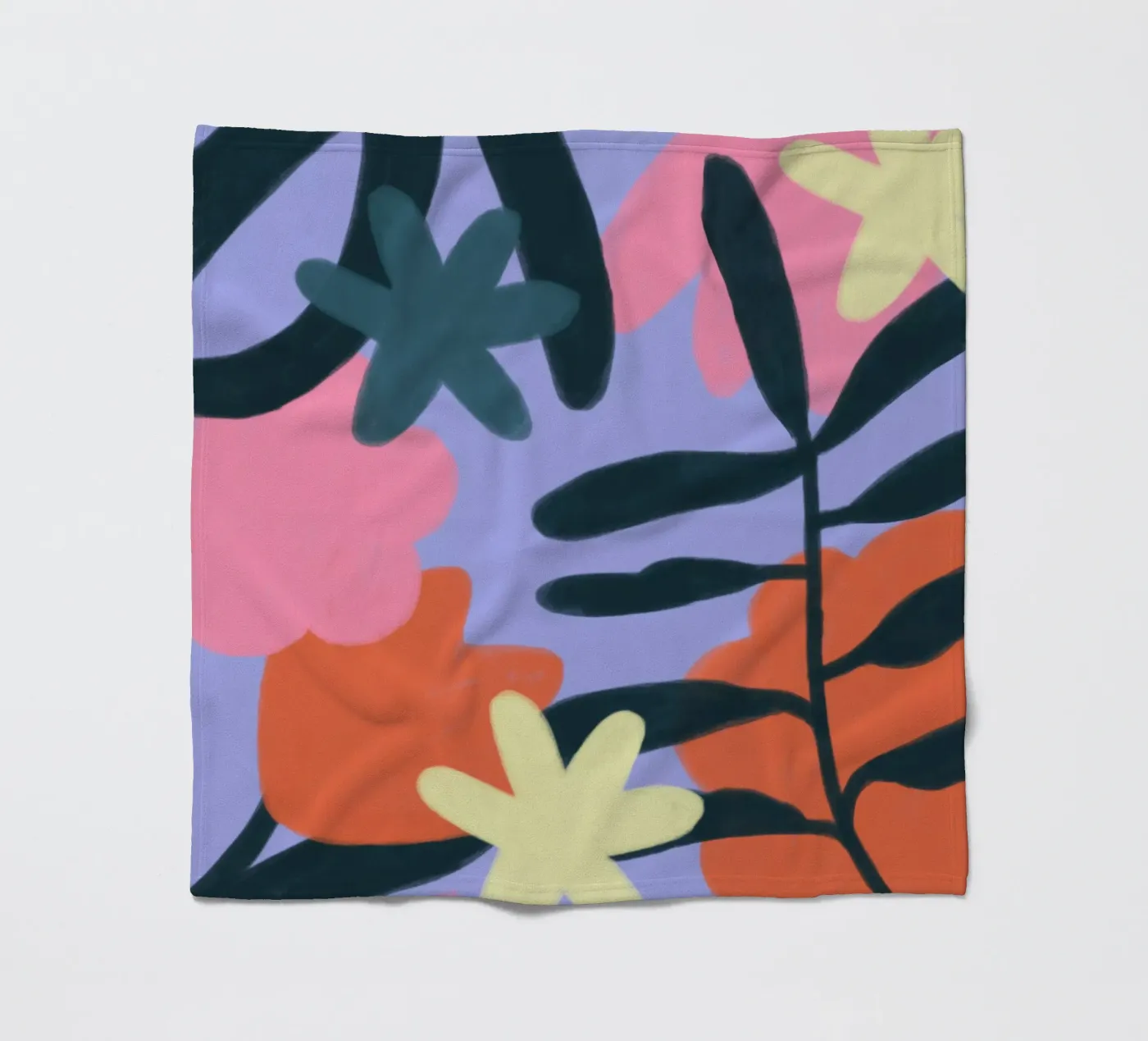 Flowers fleece blanket by bonbureau