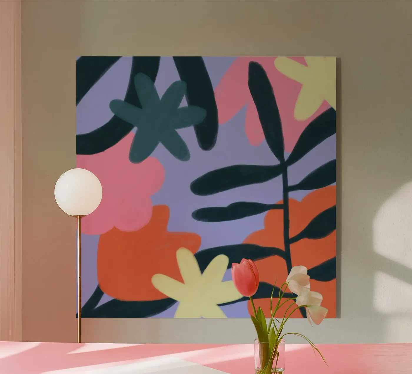 Flowers plexiglas de bonbureau