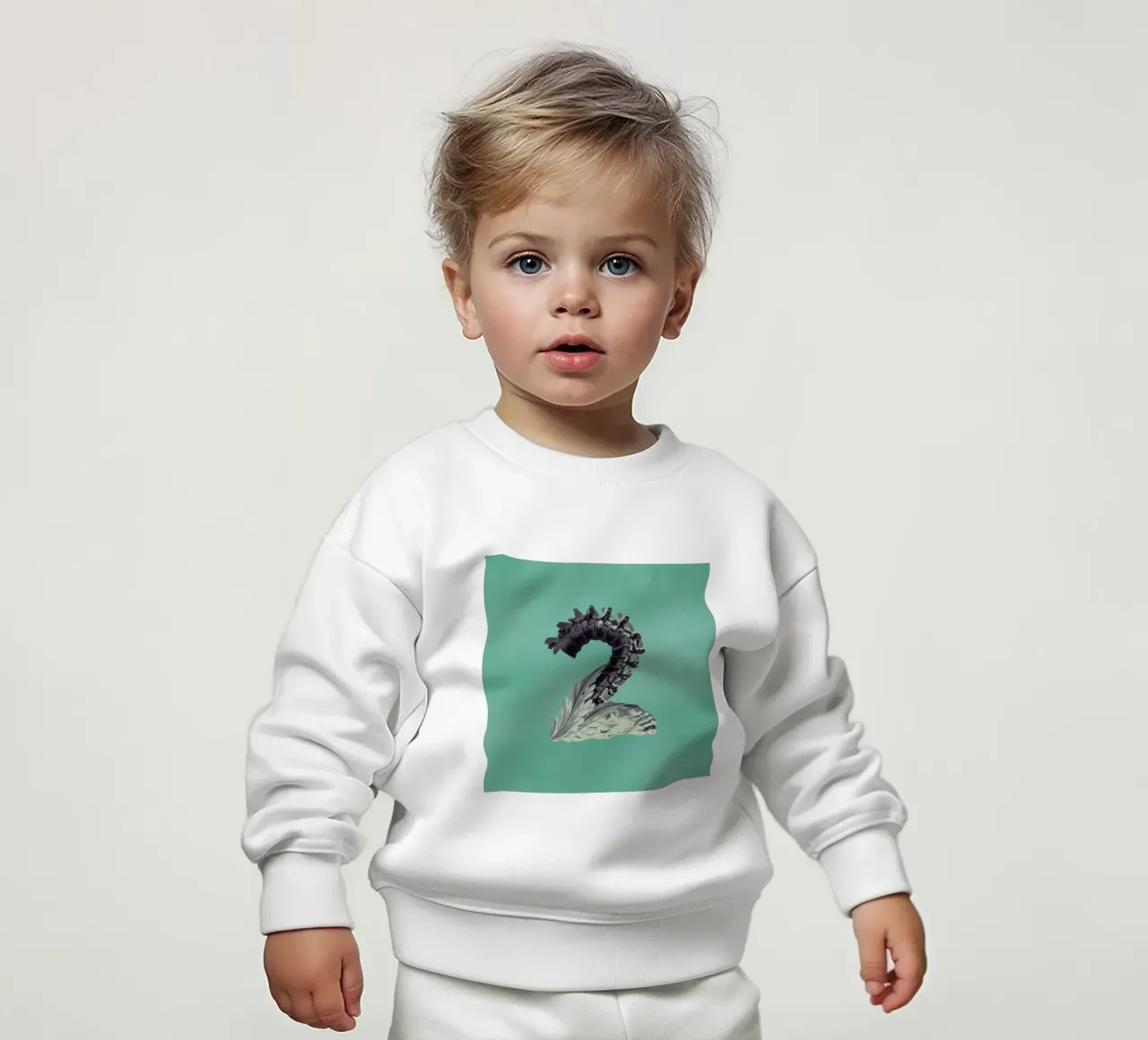 Steampunk Alphabet Number 2 baby sweatshirt by Birgit Palma