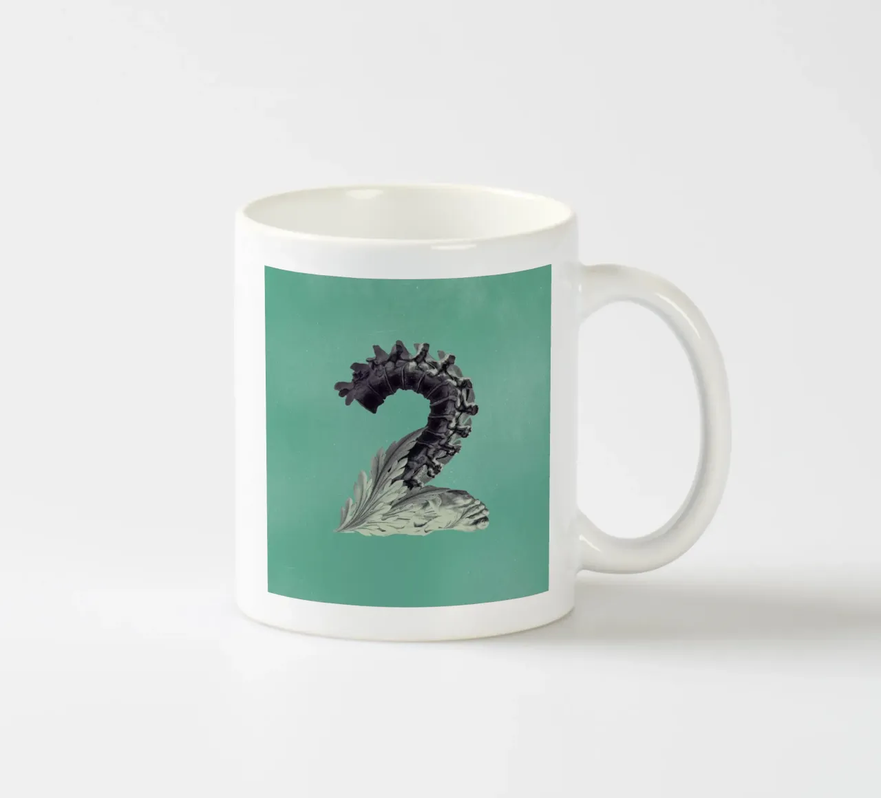 Steampunk Alphabet Number 2 Keramik Tasse von Birgit Palma