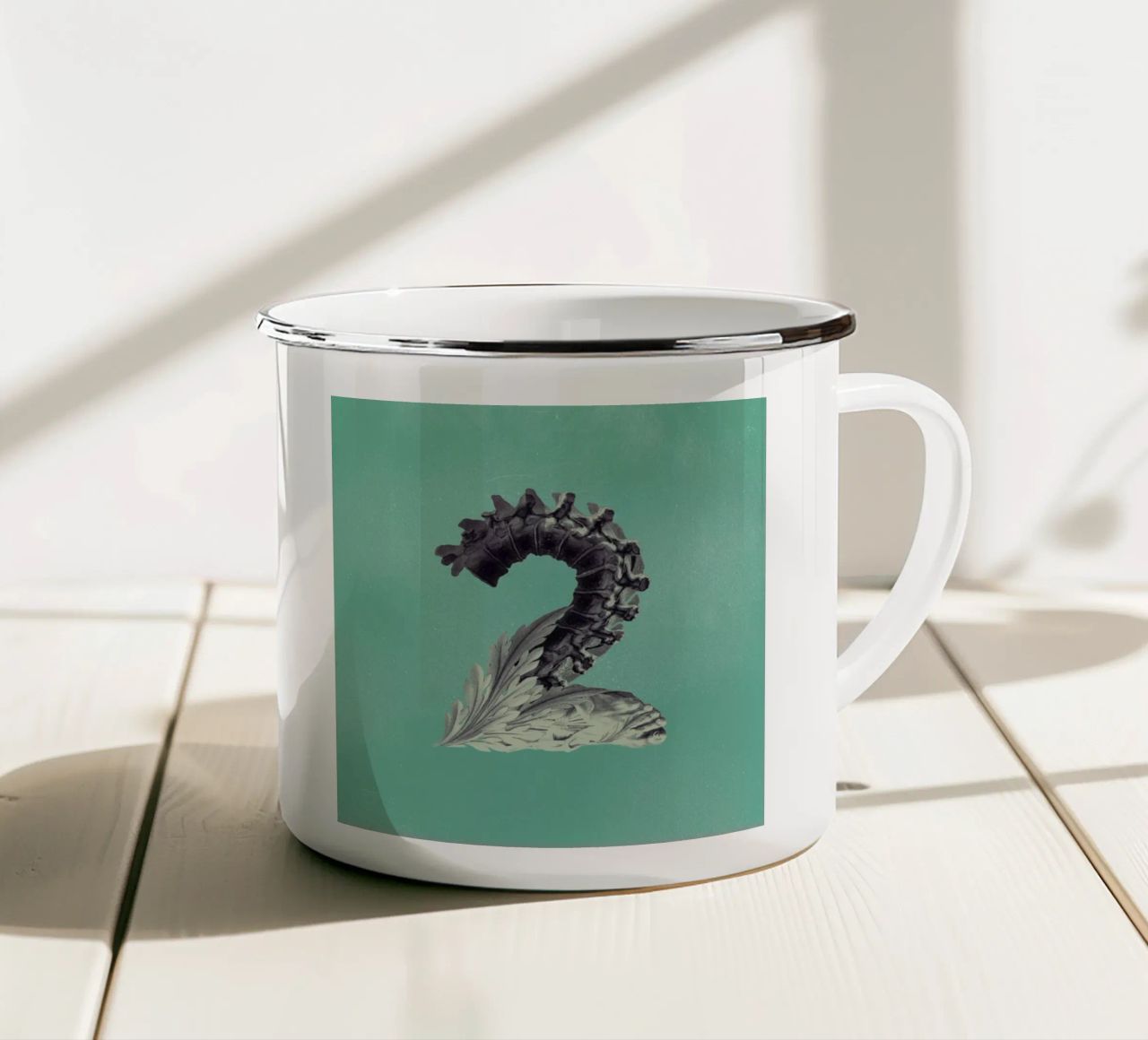 Steampunk Alphabet Number 2 tazza in smalto da Birgit Palma