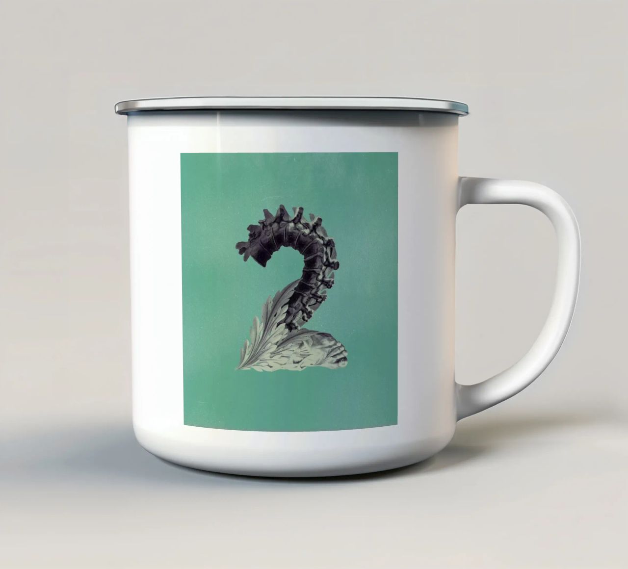 Steampunk Alphabet Number 2 tazza in smalto da Birgit Palma