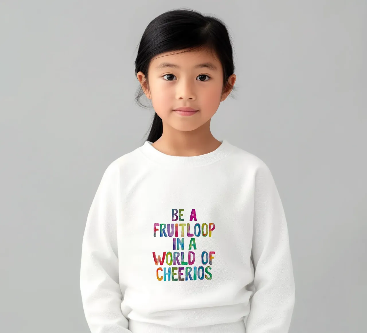 Essere un Fruitloop in un mondo di Cheerios Typografie Design felpa bambino da THE MOTIVATED TYPE