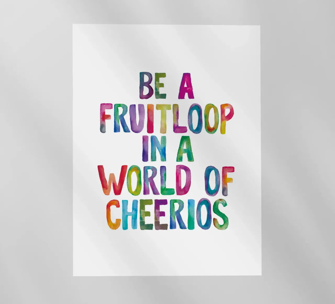 Essere un Fruitloop in un mondo di Cheerios Typografie Design pellicola backlit da THE MOTIVATED TYPE