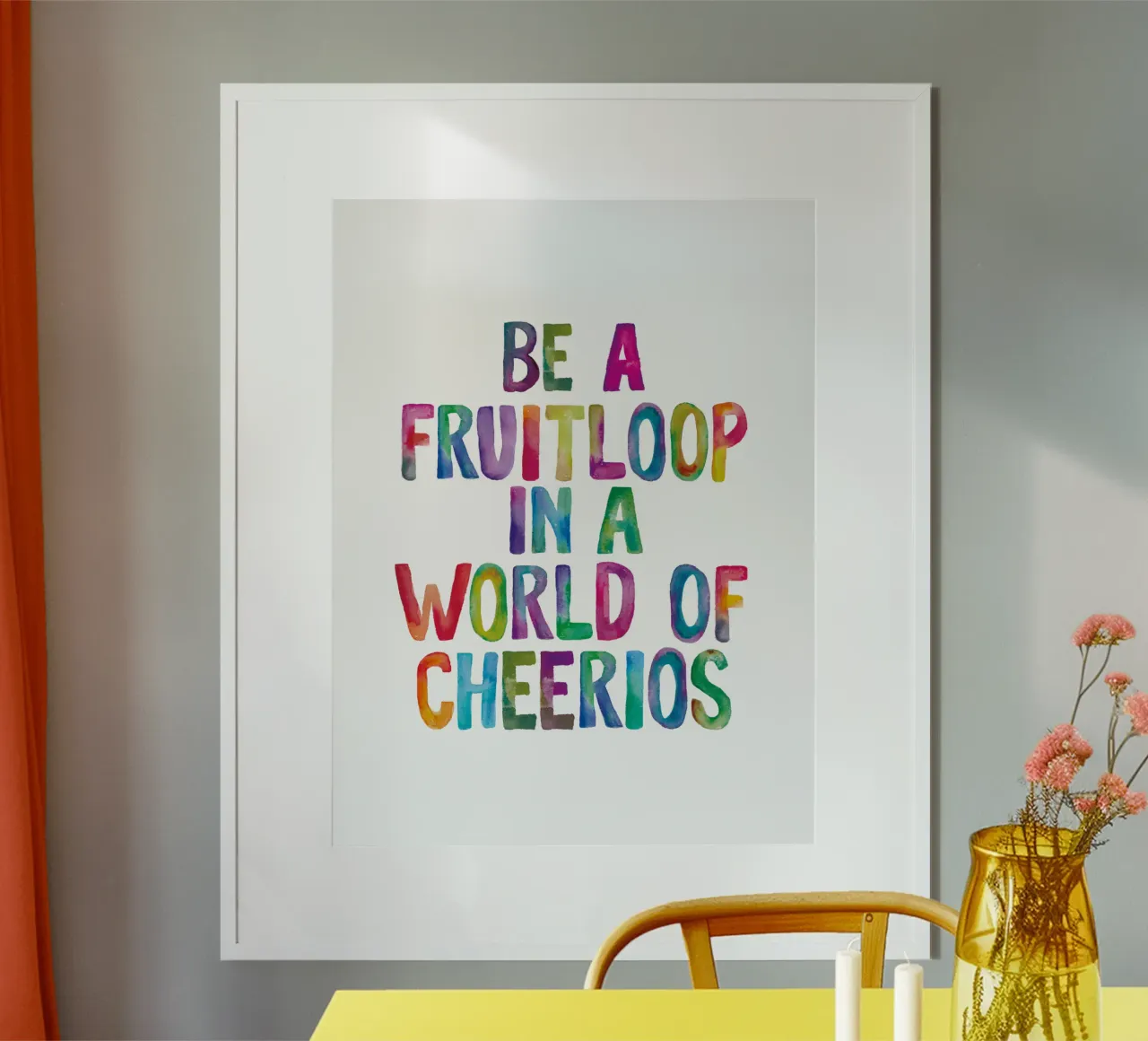 Essere un Fruitloop in un mondo di Cheerios Typografie Design carta hahnemühle da THE MOTIVATED TYPE