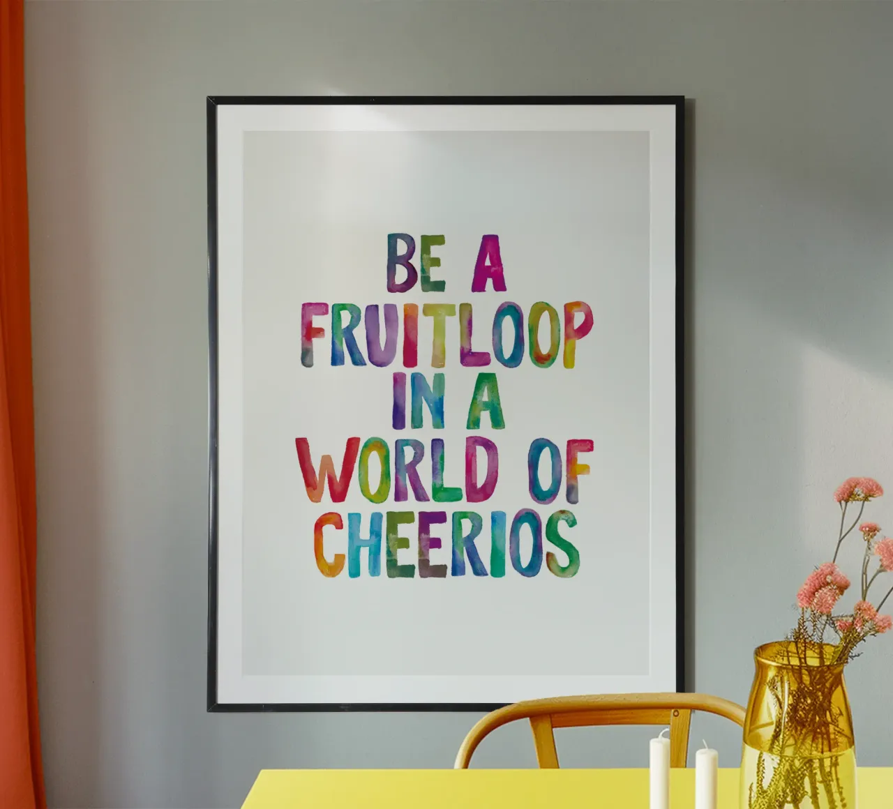 Essere un Fruitloop in un mondo di Cheerios Typografie Design carta hahnemühle da THE MOTIVATED TYPE