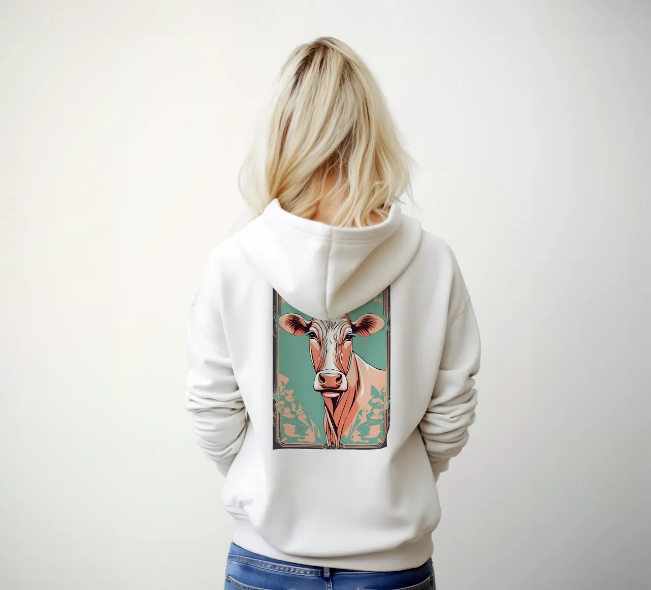 Vache en vogue 1 felpa con cappuccio da Rezh creations