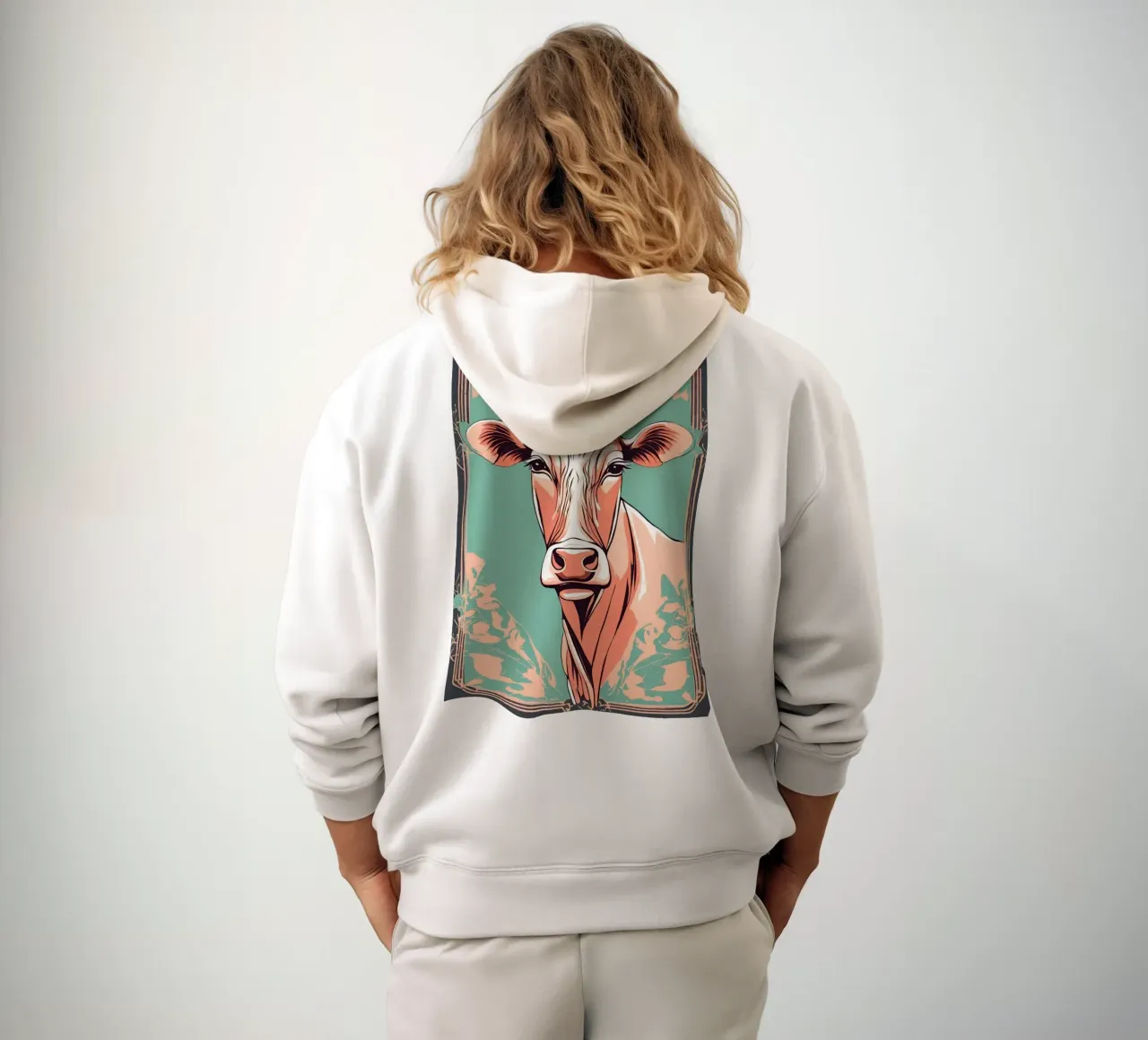 Vache en vogue 1 felpa con cappuccio da Rezh creations
