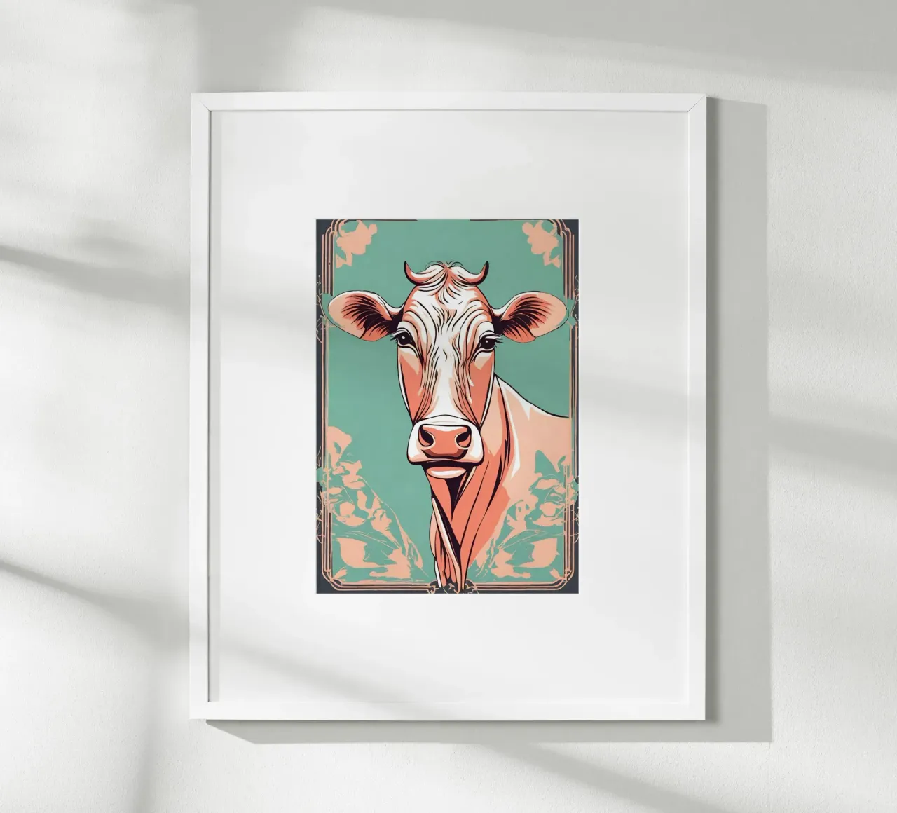 Vache en vogue 1 poster con telaio in legno da Rezh creations