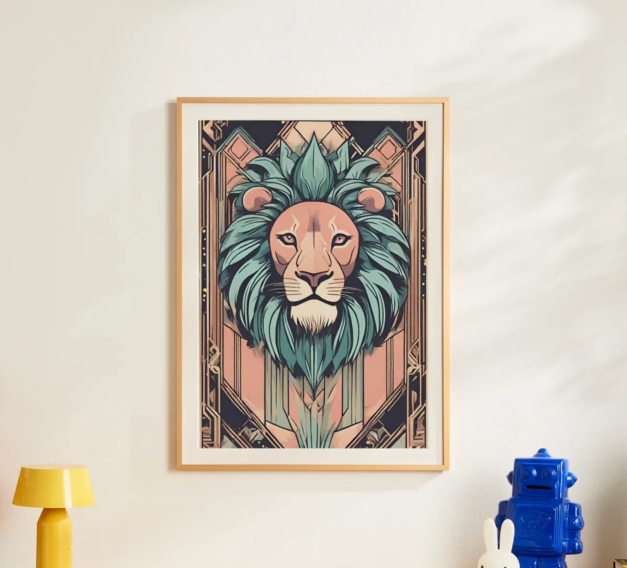 Re della Savana 1 poster con telaio in plastica da Rezh creations