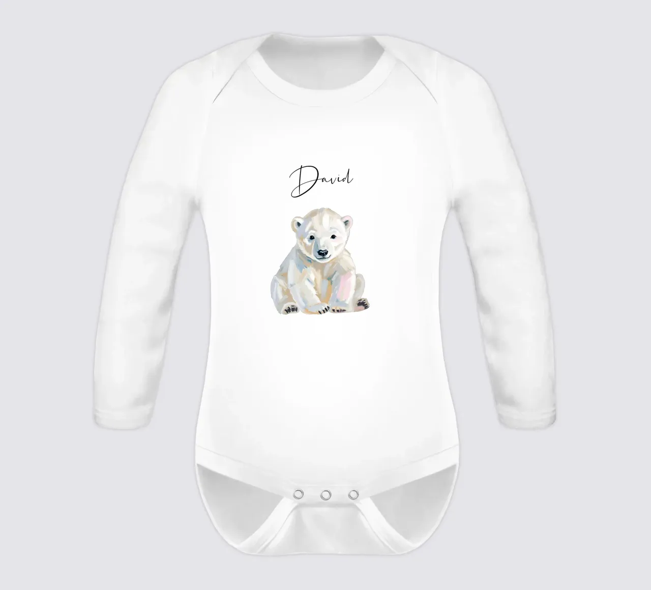 Kleiner Eisbär - Acryl long-sleeve baby romper by Ohkimiko