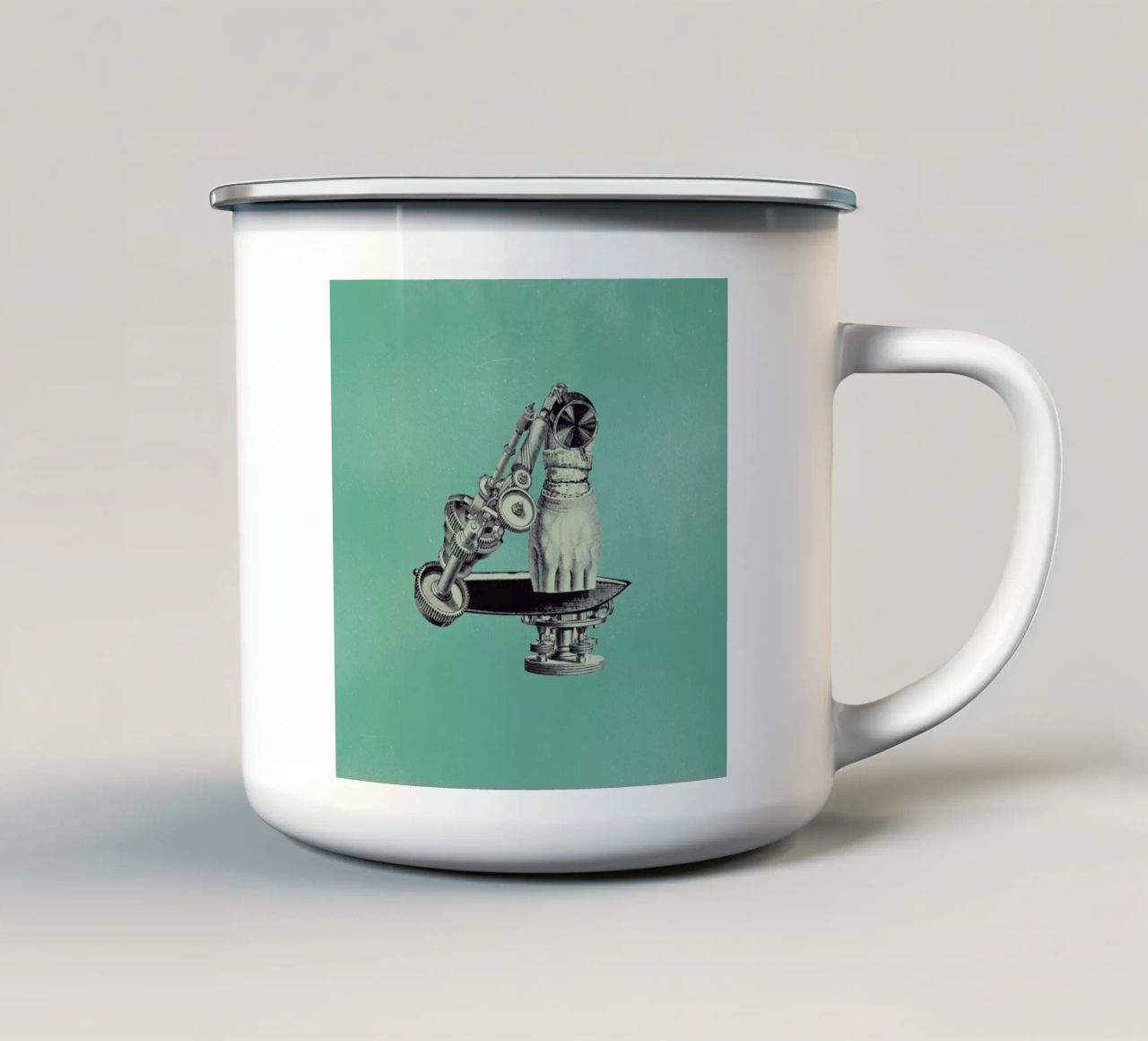 Steampunk Alphabet Number 4 tazza in smalto da Birgit Palma