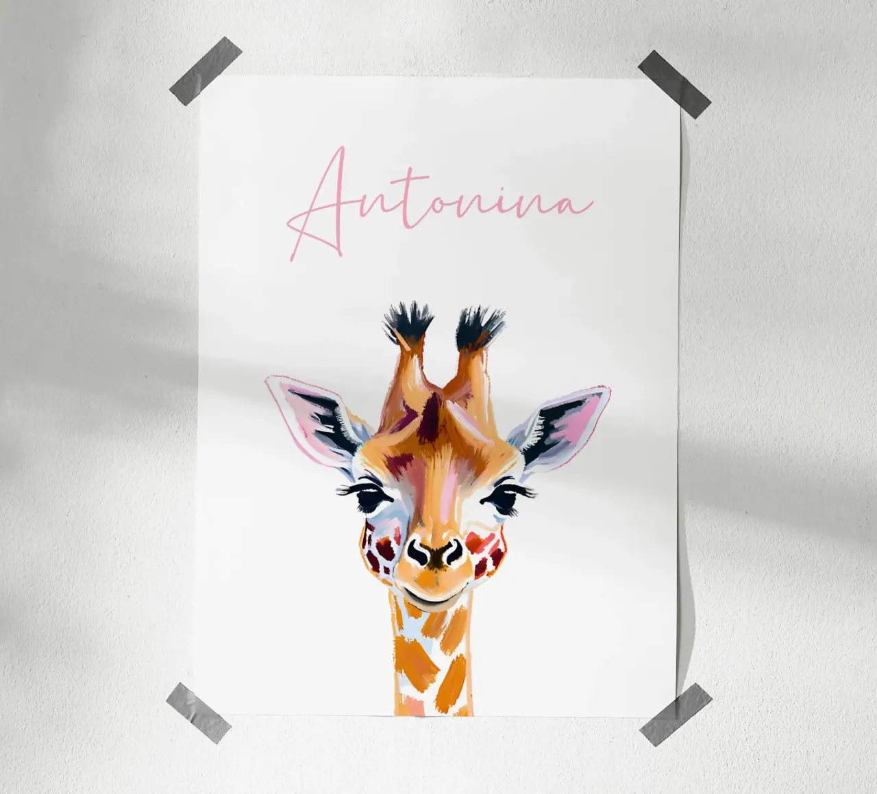 Kleine Giraffe - Acryl poster da Ohkimiko