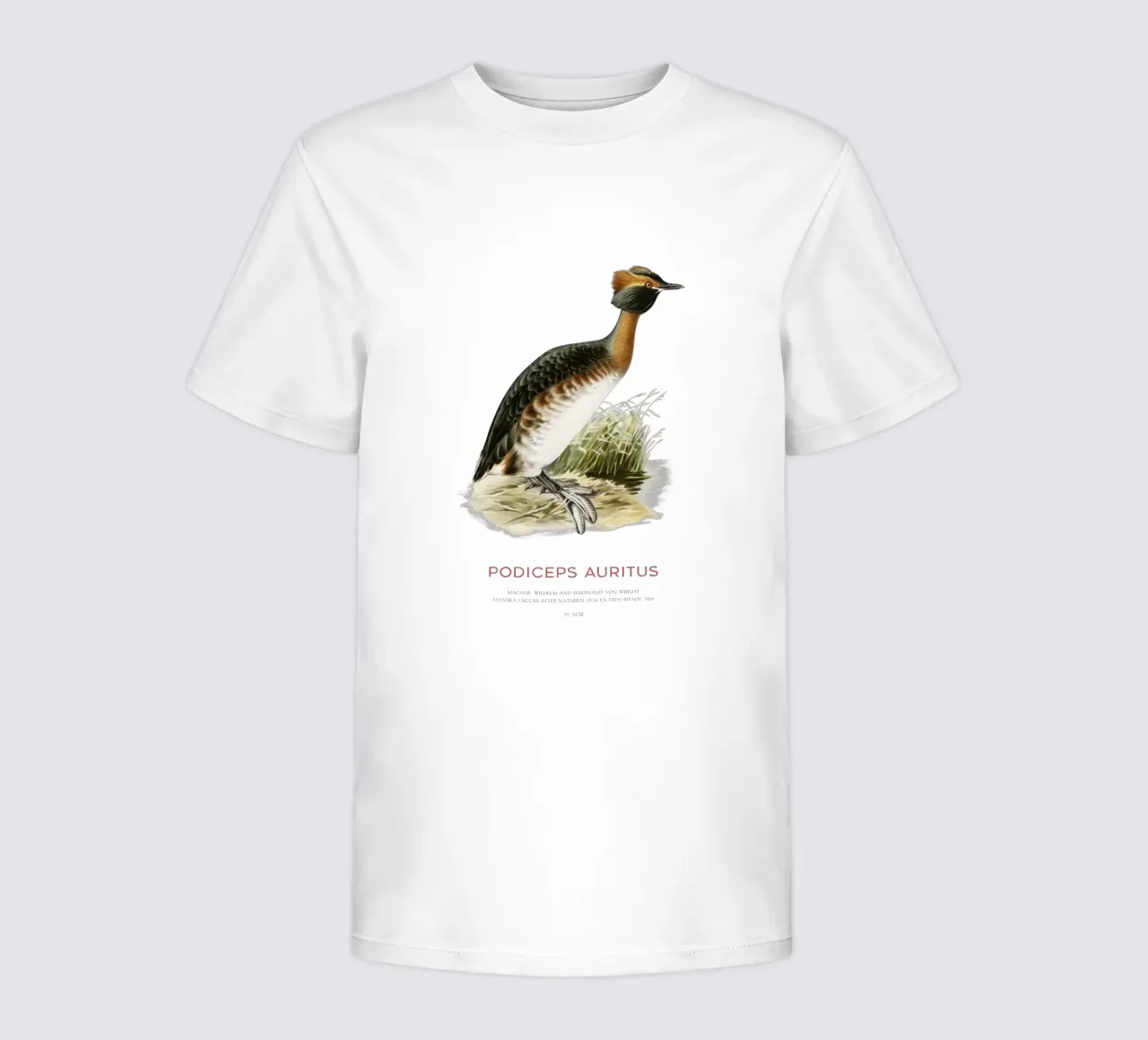 Ohrentaucher oder Podiceps auritus Kinder T-Shirt von Vintagrafica