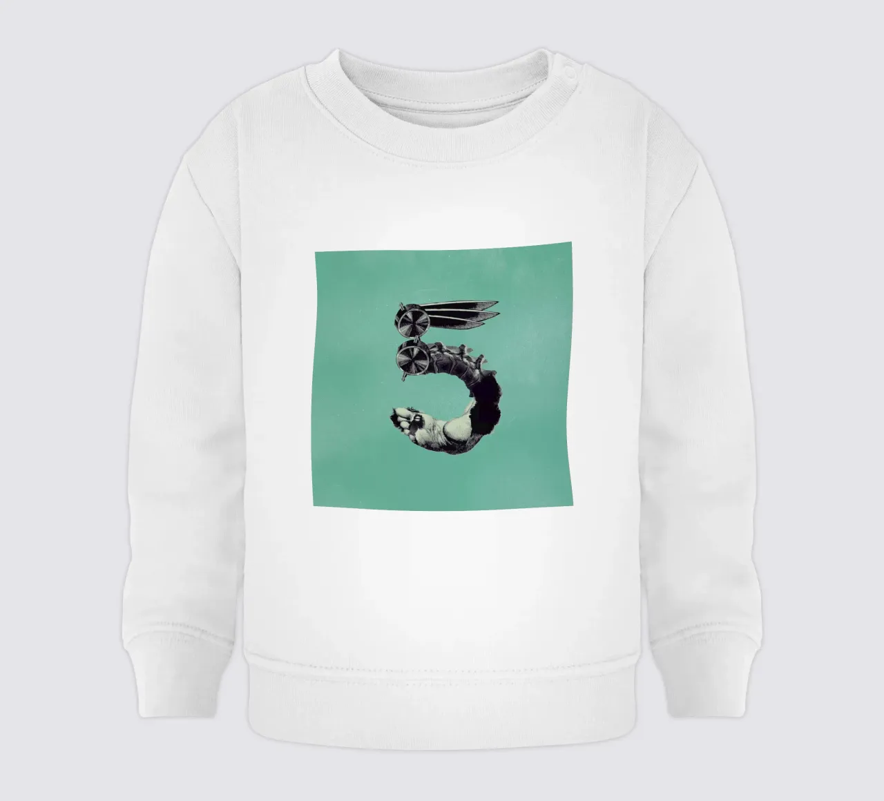 Steampunk Alphabet Number 5 felpa neonato da Birgit Palma