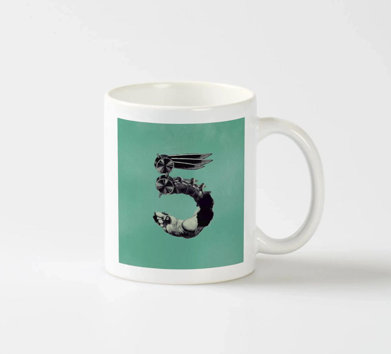 Steampunk Alphabet Number 5 tazza in ceramica da Birgit Palma