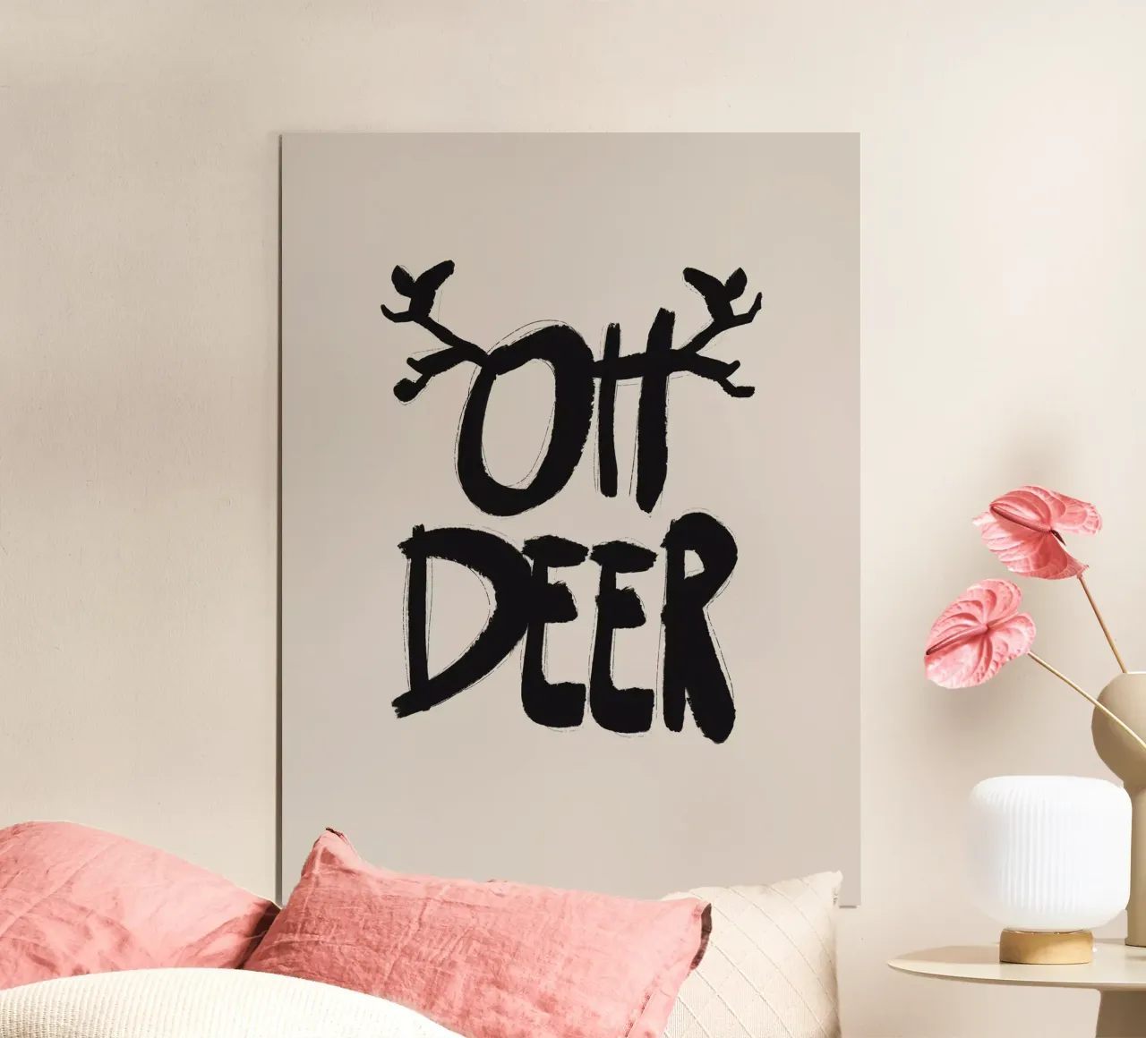 Oh Deer No 2 poster con telaio in alluminio da treechild