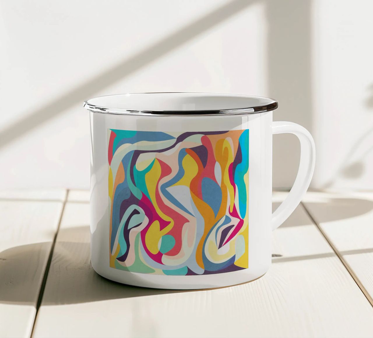 Introspection enamel mug by lovely lines