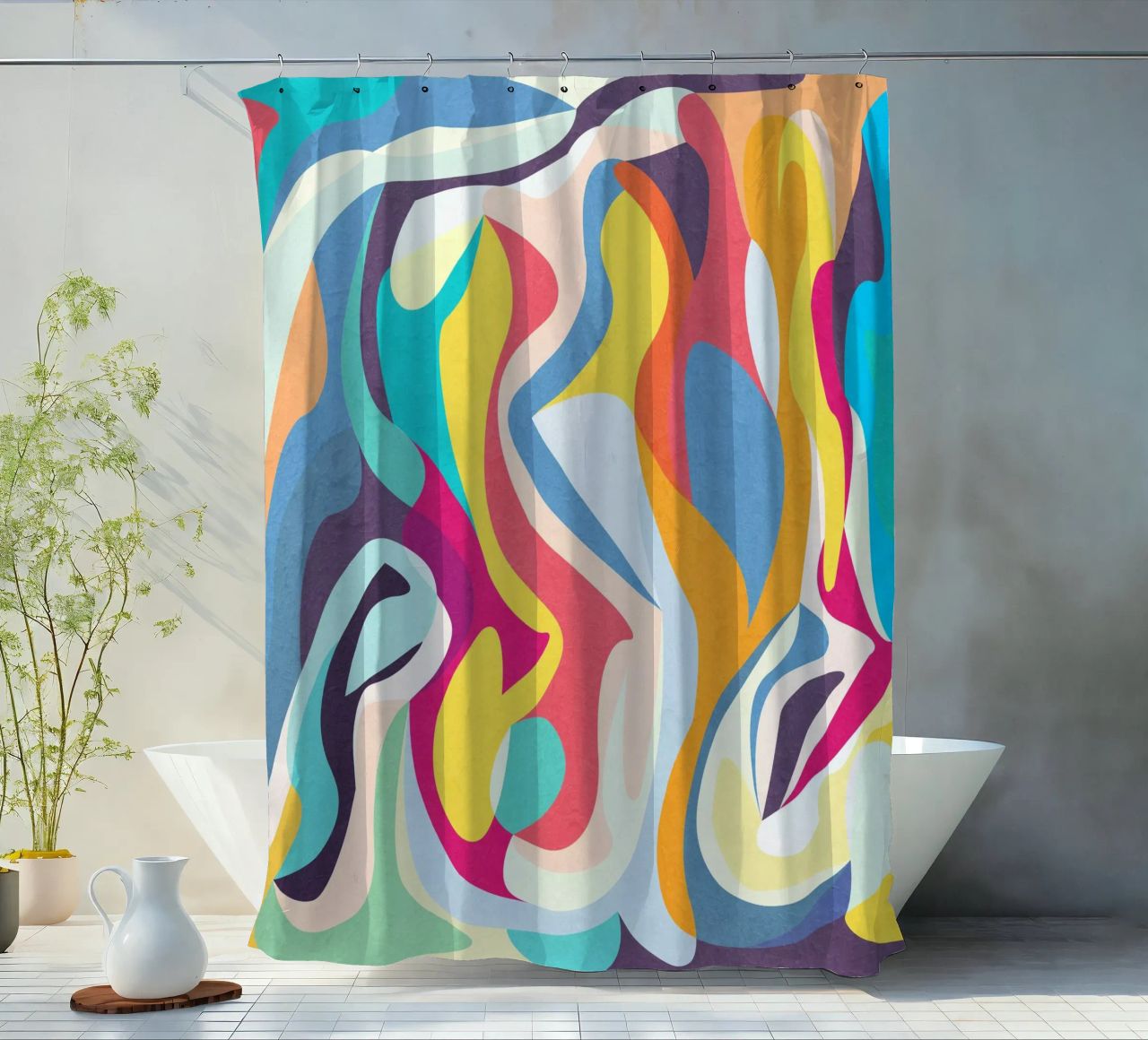 Introspection shower curtain by lovely lines