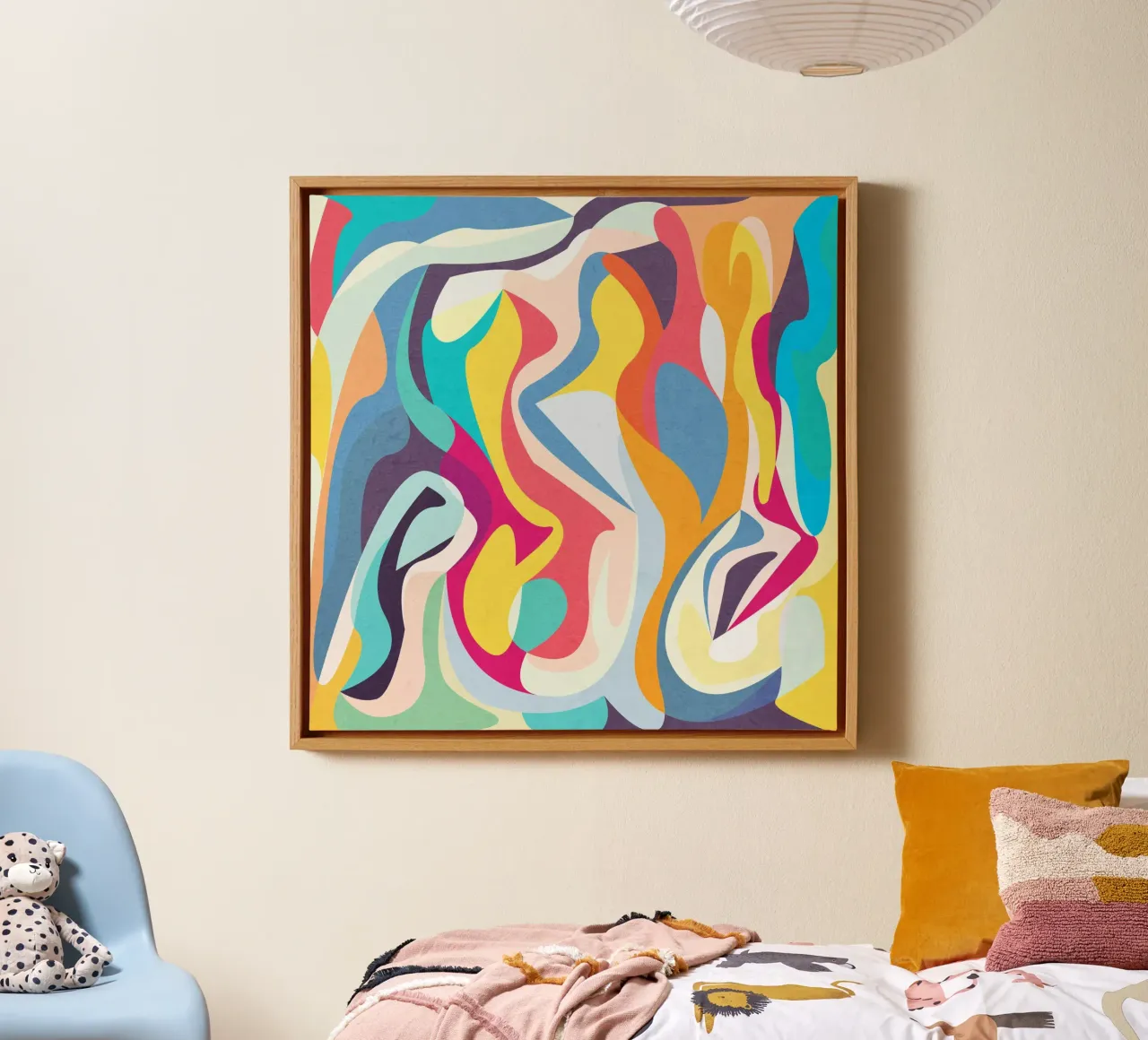 Introspection toile avec Caisse américaine de lovely lines