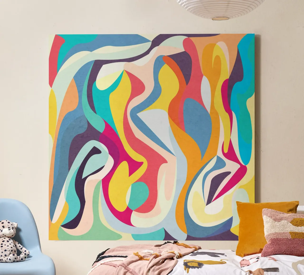 Introspection toile avec Caisse américaine de lovely lines