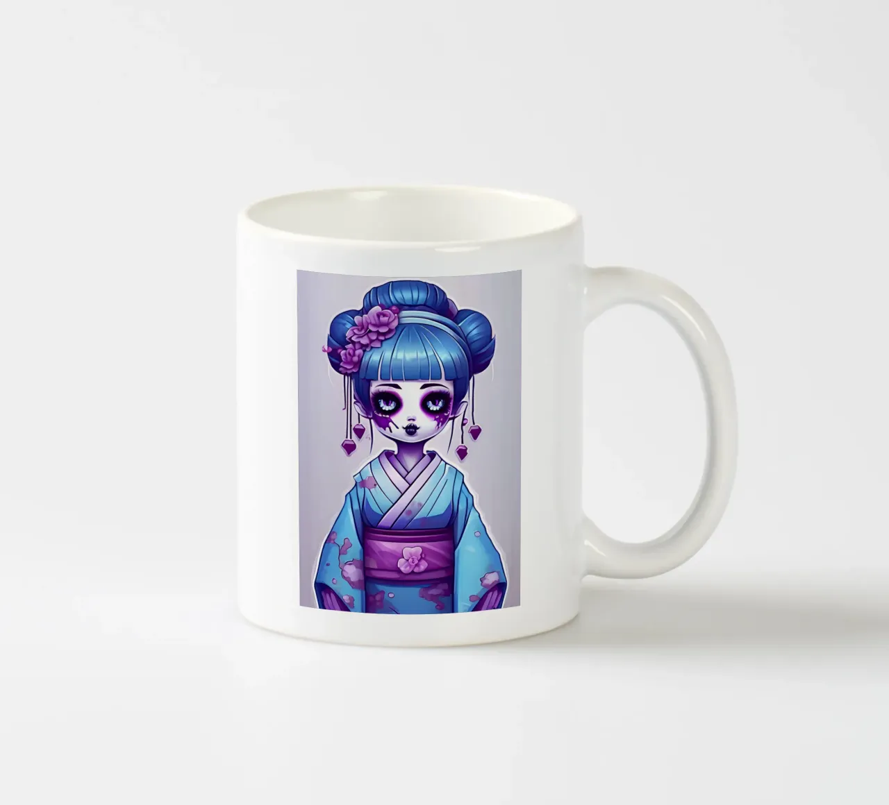 Black geisha 3 tazza in ceramica da Rezh creations