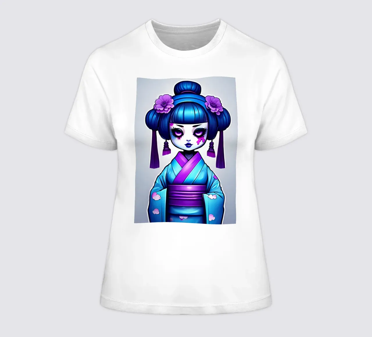 Black geisha 4 women's fitted t-shirt by Rezh creations