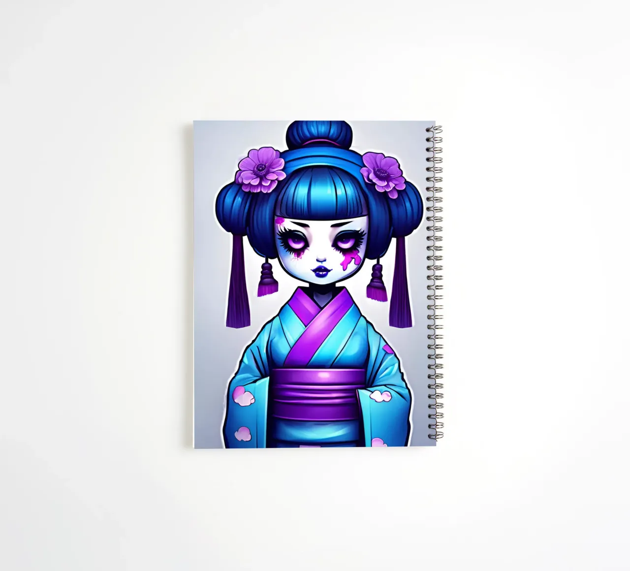 Black geisha 4 spiral notebook by Rezh creations