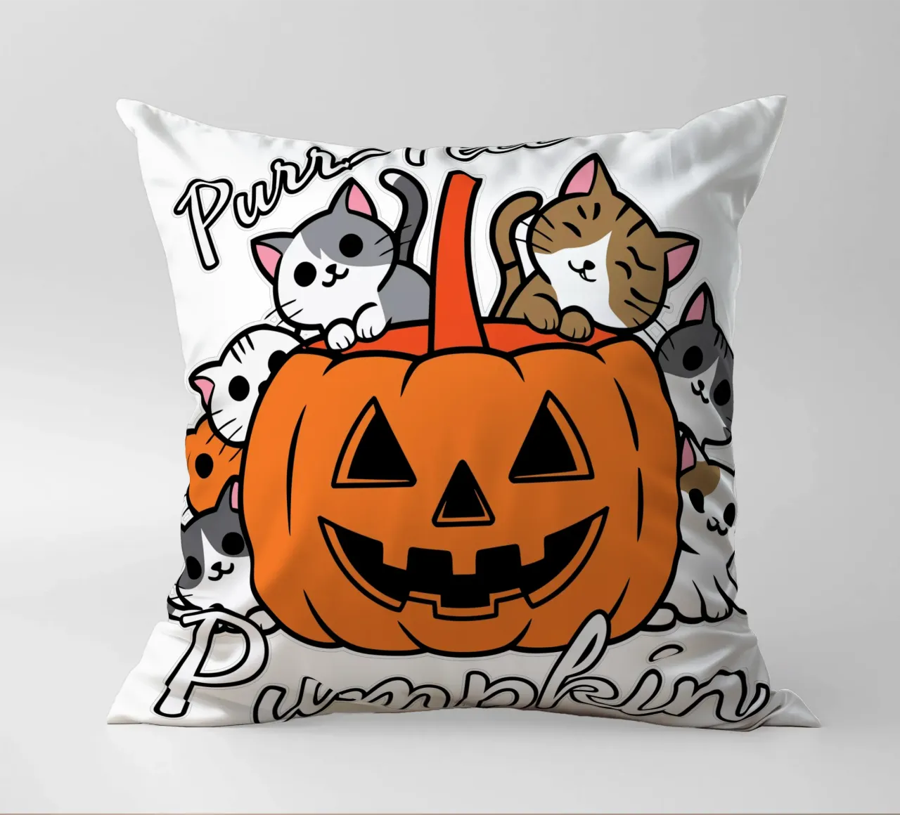Purr-Fect Pumpkin cuscino da edsonramosart