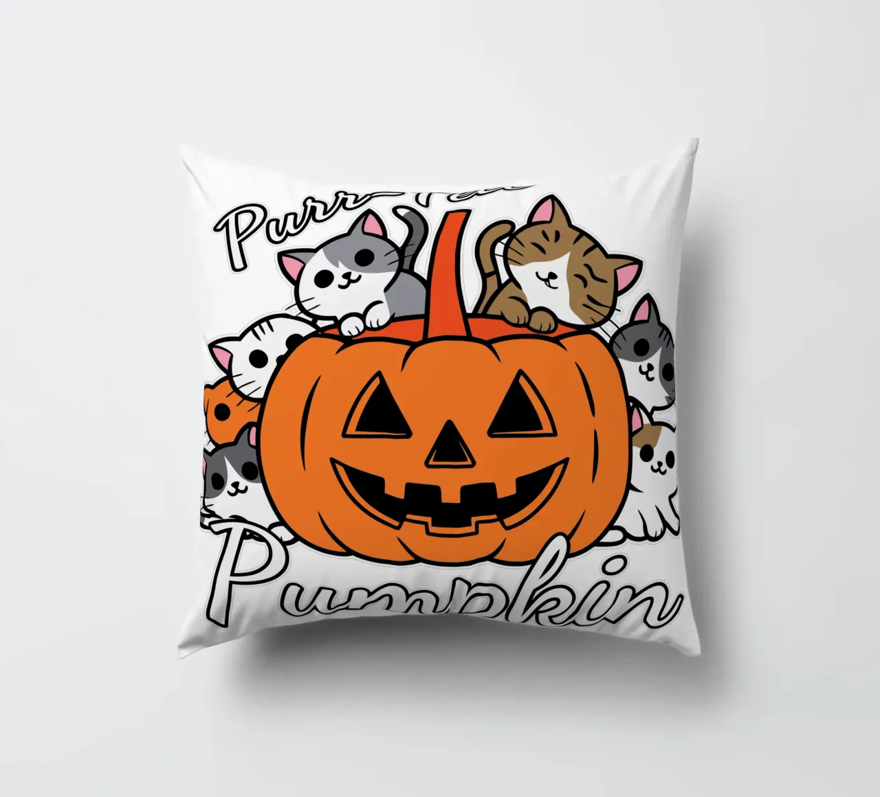 Purr-Fect Pumpkin cuscino da edsonramosart