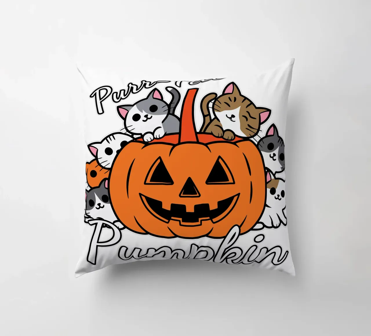 Purr-Fect Pumpkin cuscino da edsonramosart