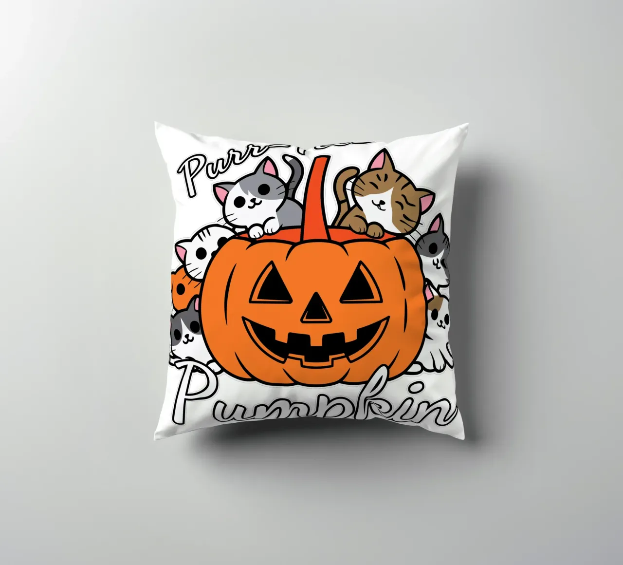 Purr-Fect Pumpkin cuscino da edsonramosart