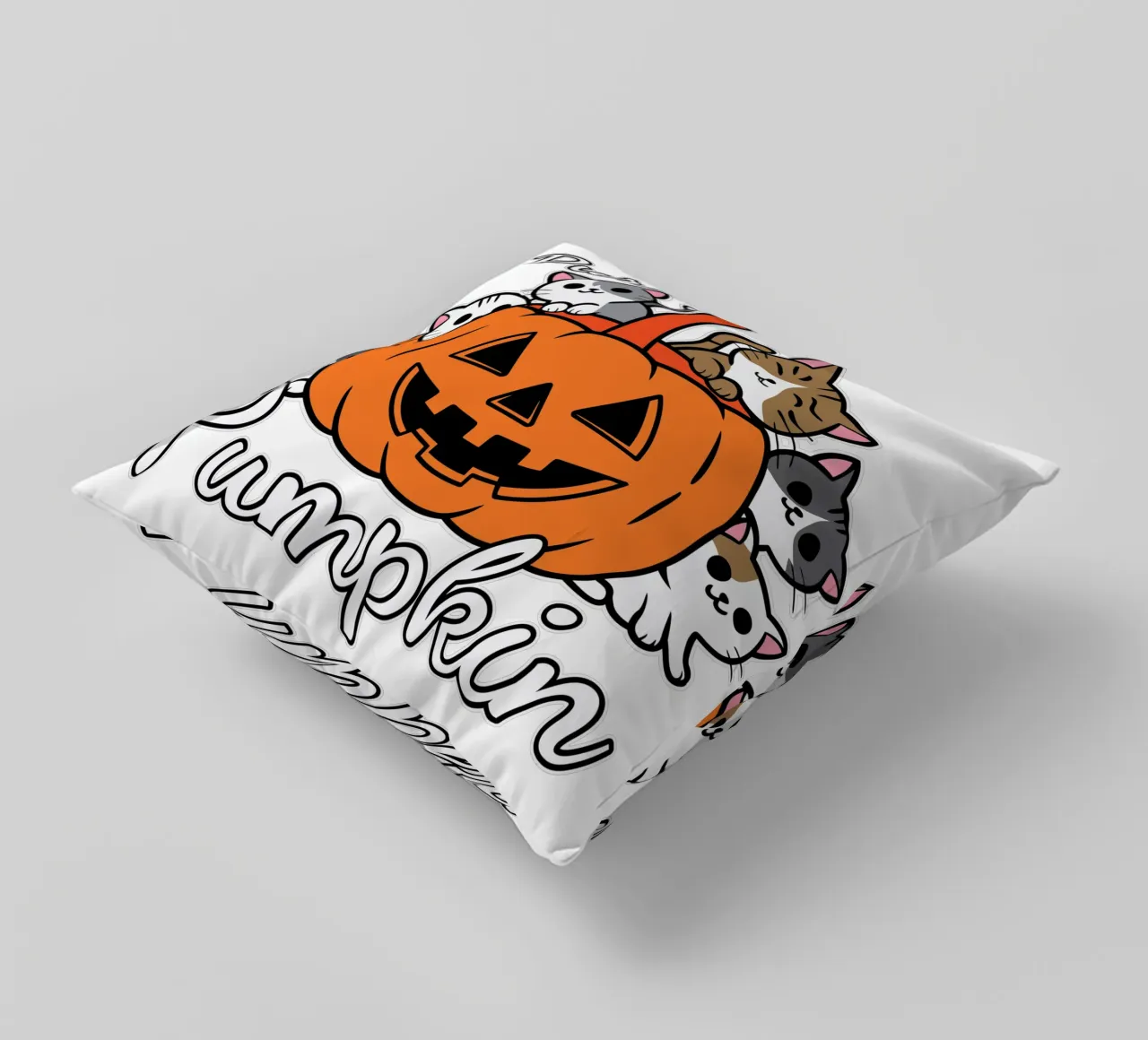 Purr-Fect Pumpkin cuscino da edsonramosart