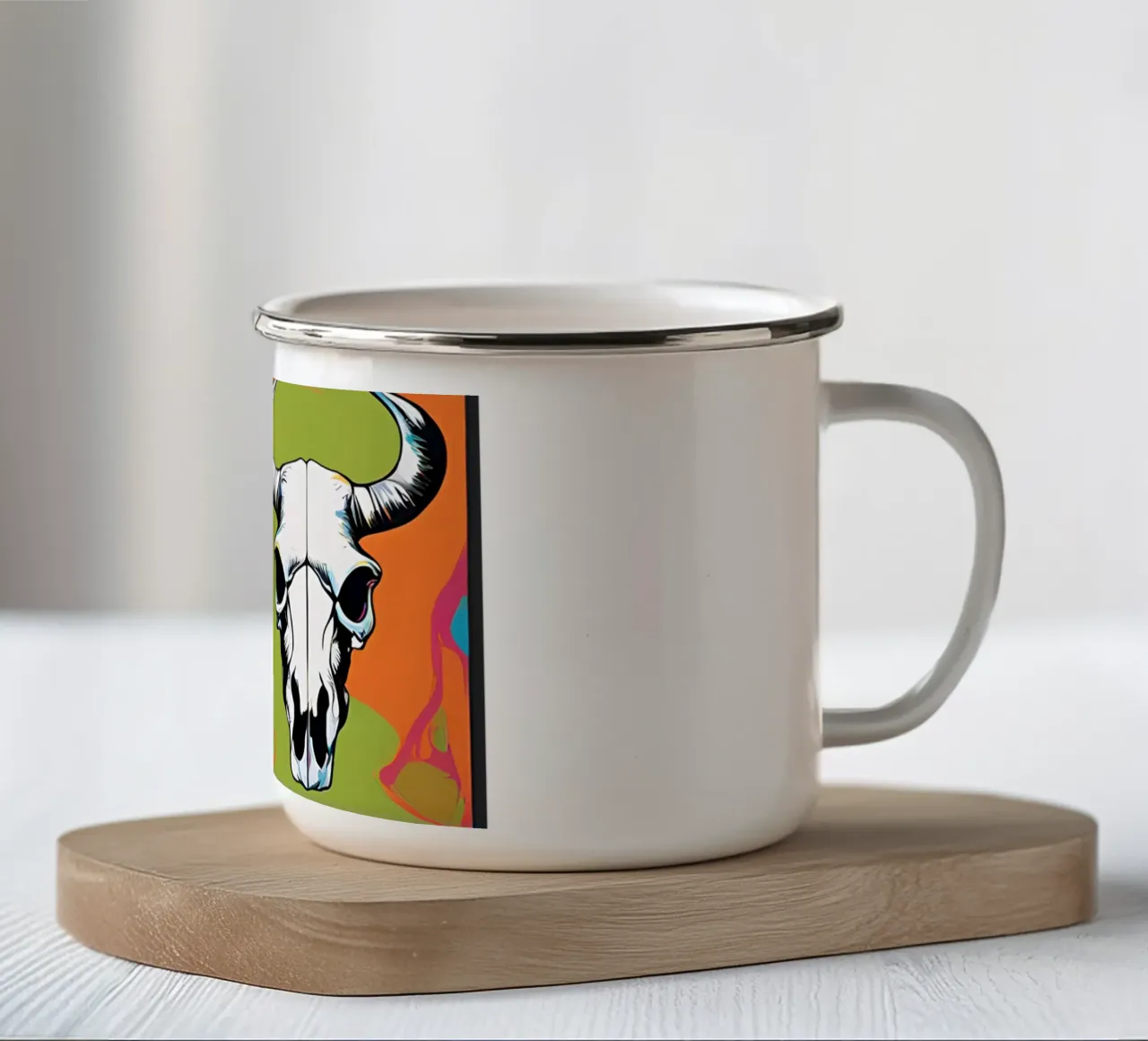 Teschio POP tazza in smalto da Rezh creations