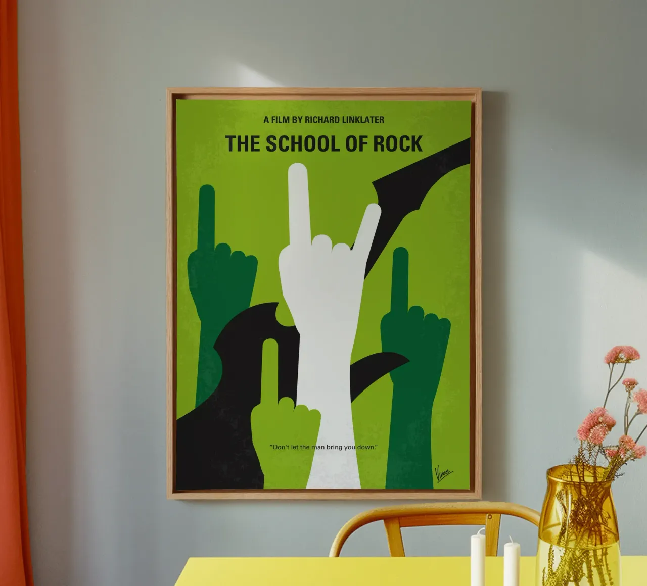 No668 My The School of Rock minimal movie poster canvas met Baklijst van Chungkong