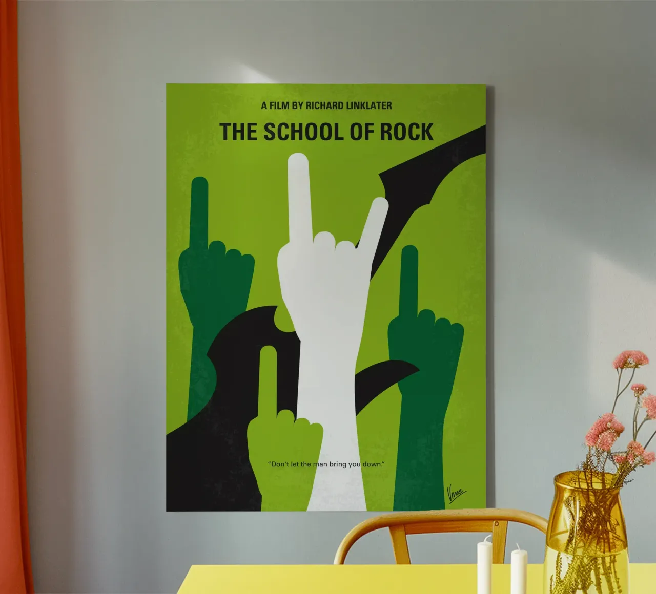 No668 My The School of Rock minimal movie poster canvas met Baklijst van Chungkong