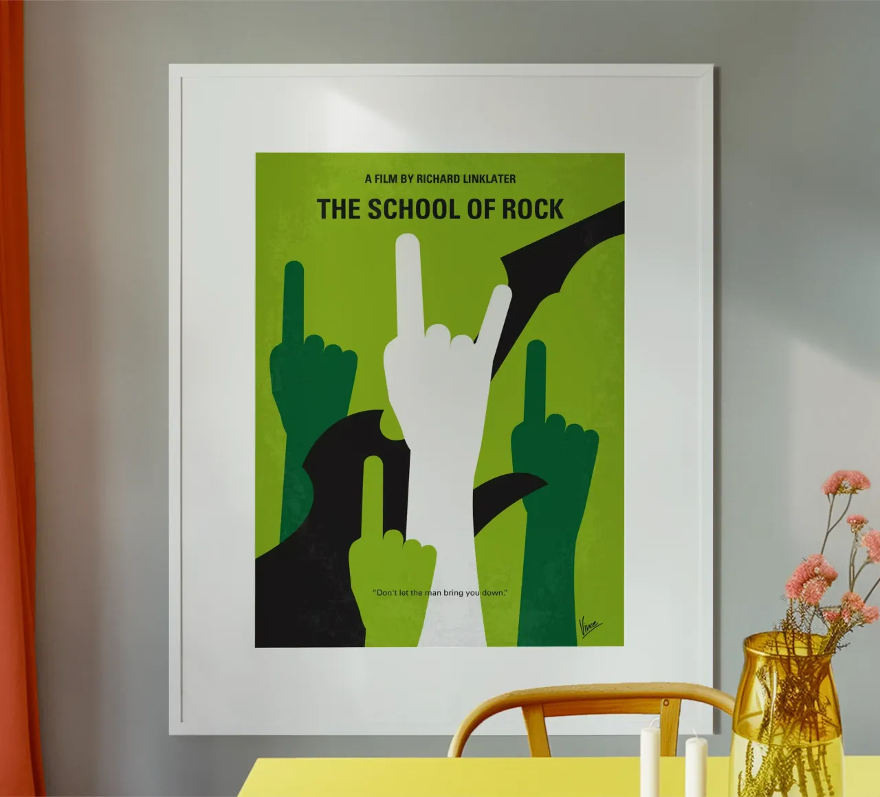 No668 My The School of Rock minimal movie poster poster con telaio in plastica da Chungkong