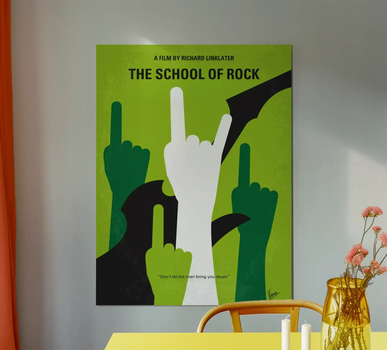No668 My The School of Rock minimal movie poster poster con telaio in plastica da Chungkong