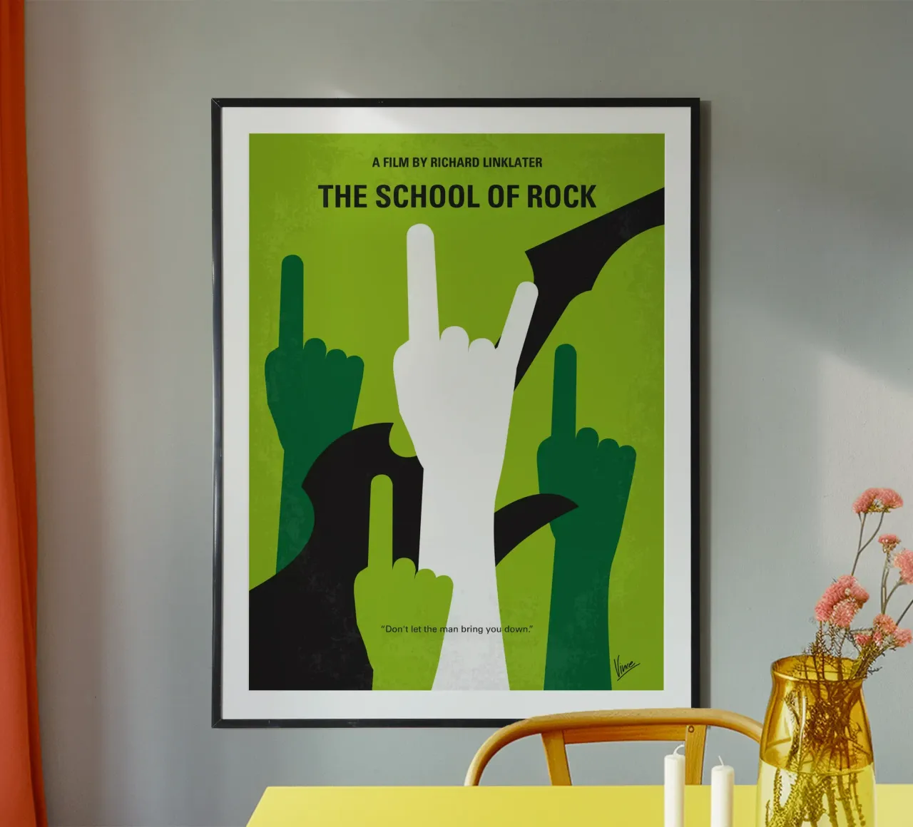 No668 My The School of Rock minimal movie poster poster con telaio in plastica da Chungkong