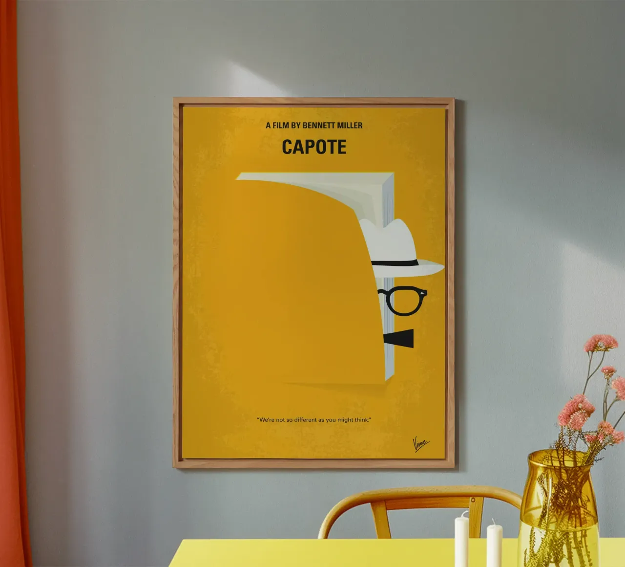 No671 My Capote minimal movie poster alluminio dibond da Chungkong