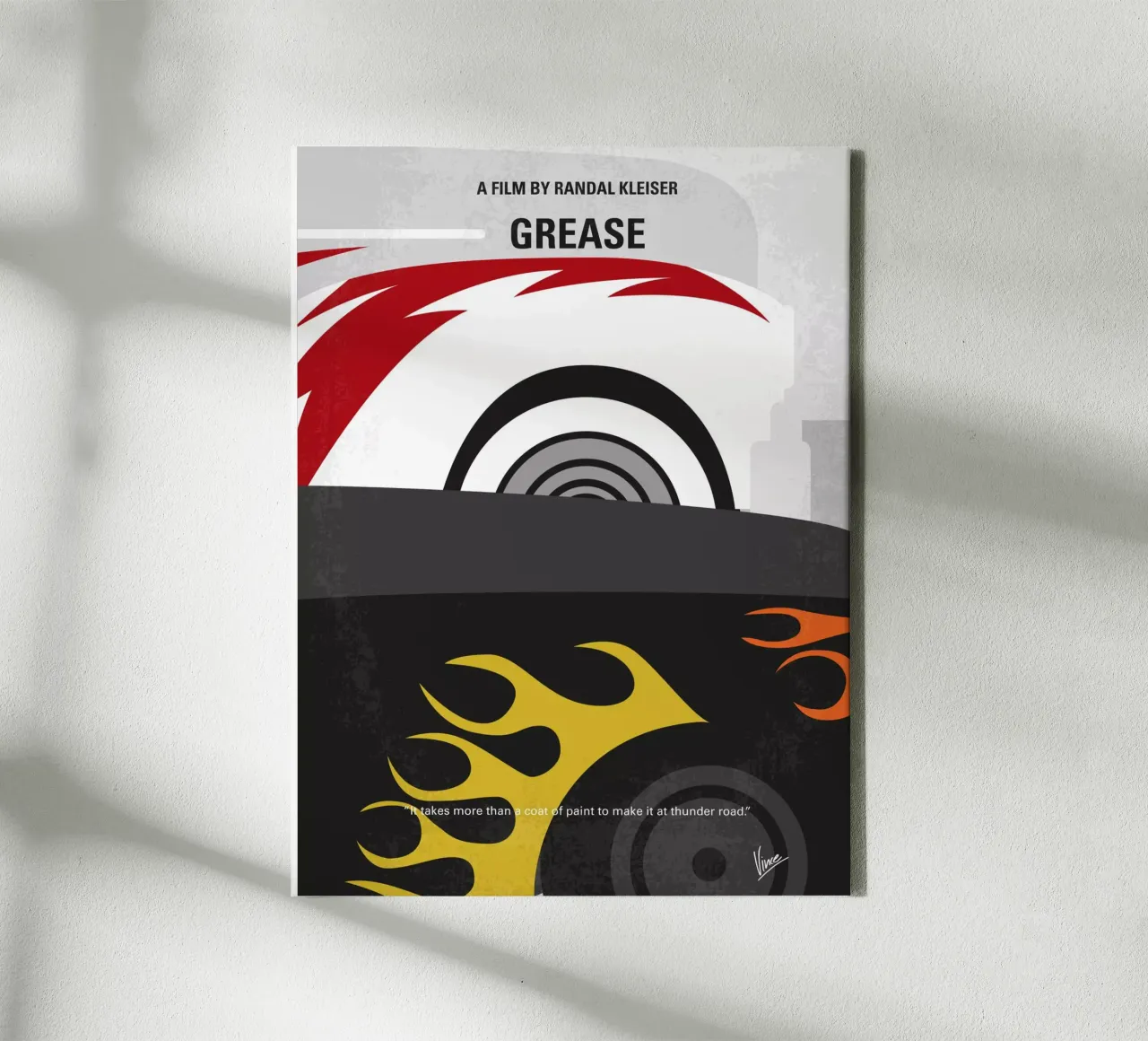 No674 My GREASE minimal movie poster tela con Cornice a cassetta da Chungkong