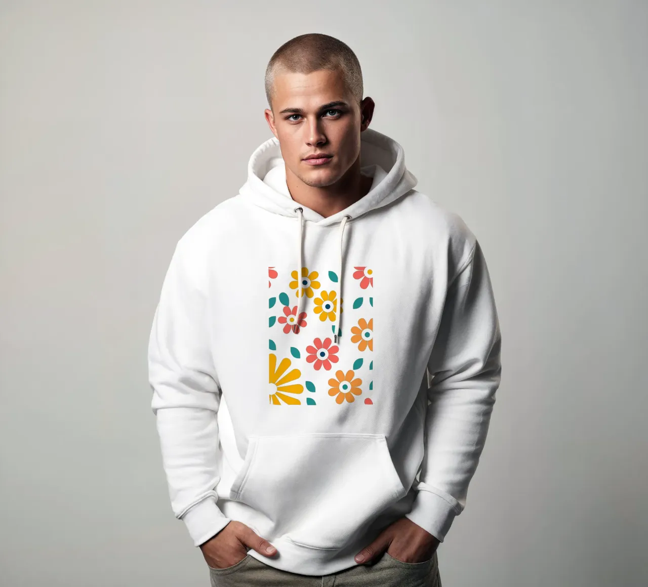 Fleurs vintages 1 felpa con cappuccio da Rezh creations
