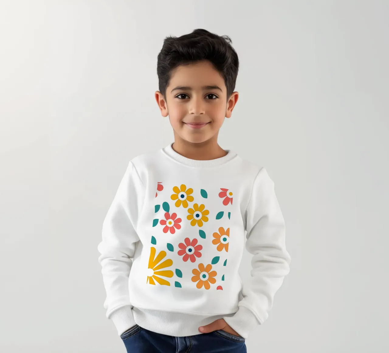 Fleurs vintages 1 felpa bambino da Rezh creations