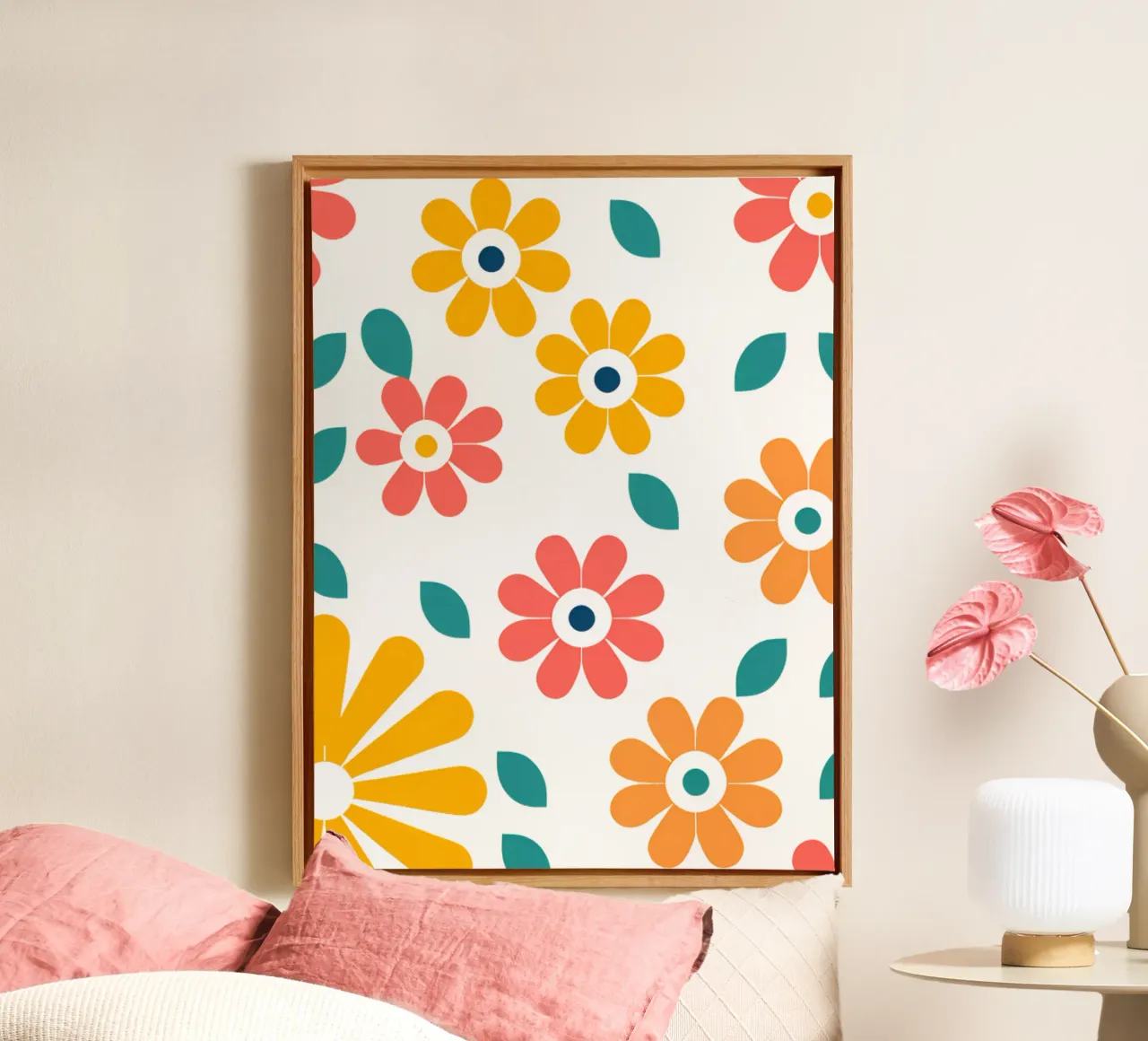 Fleurs vintages 1 tela con Cornice a cassetta da Rezh creations