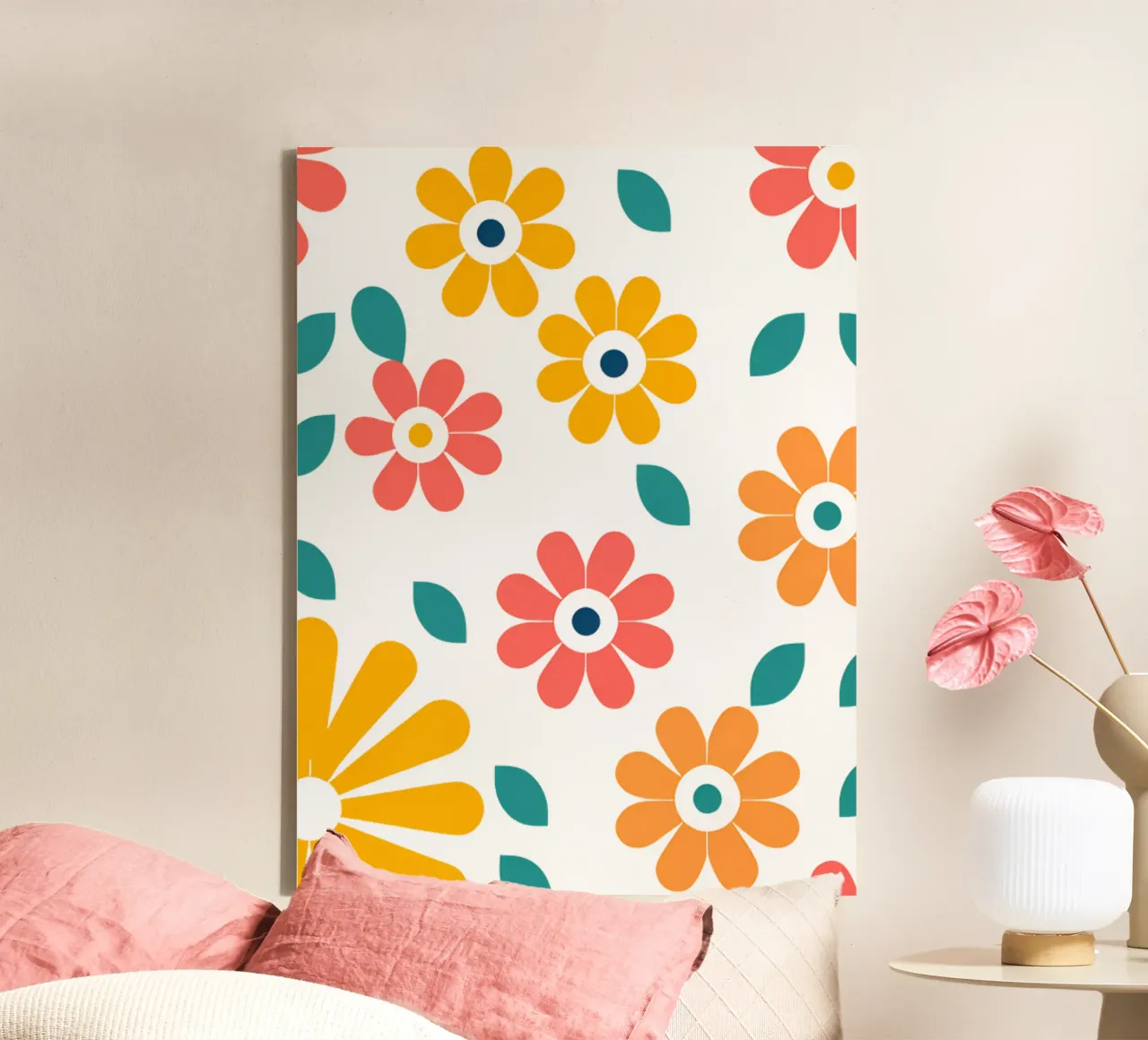 Fleurs vintages 1 tela con Cornice a cassetta da Rezh creations